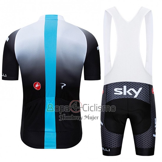 Sky Ropa Ciclismo Culotte Corto 2019 Mangas Cortas Blanco Negro